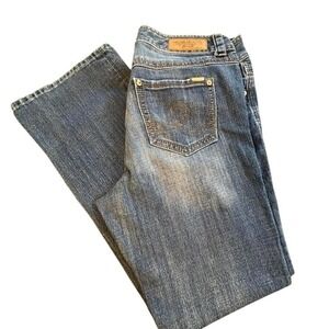 Melissa McCarthy plus seven size 14 Blue low-rise flare bootcut stretch jeans